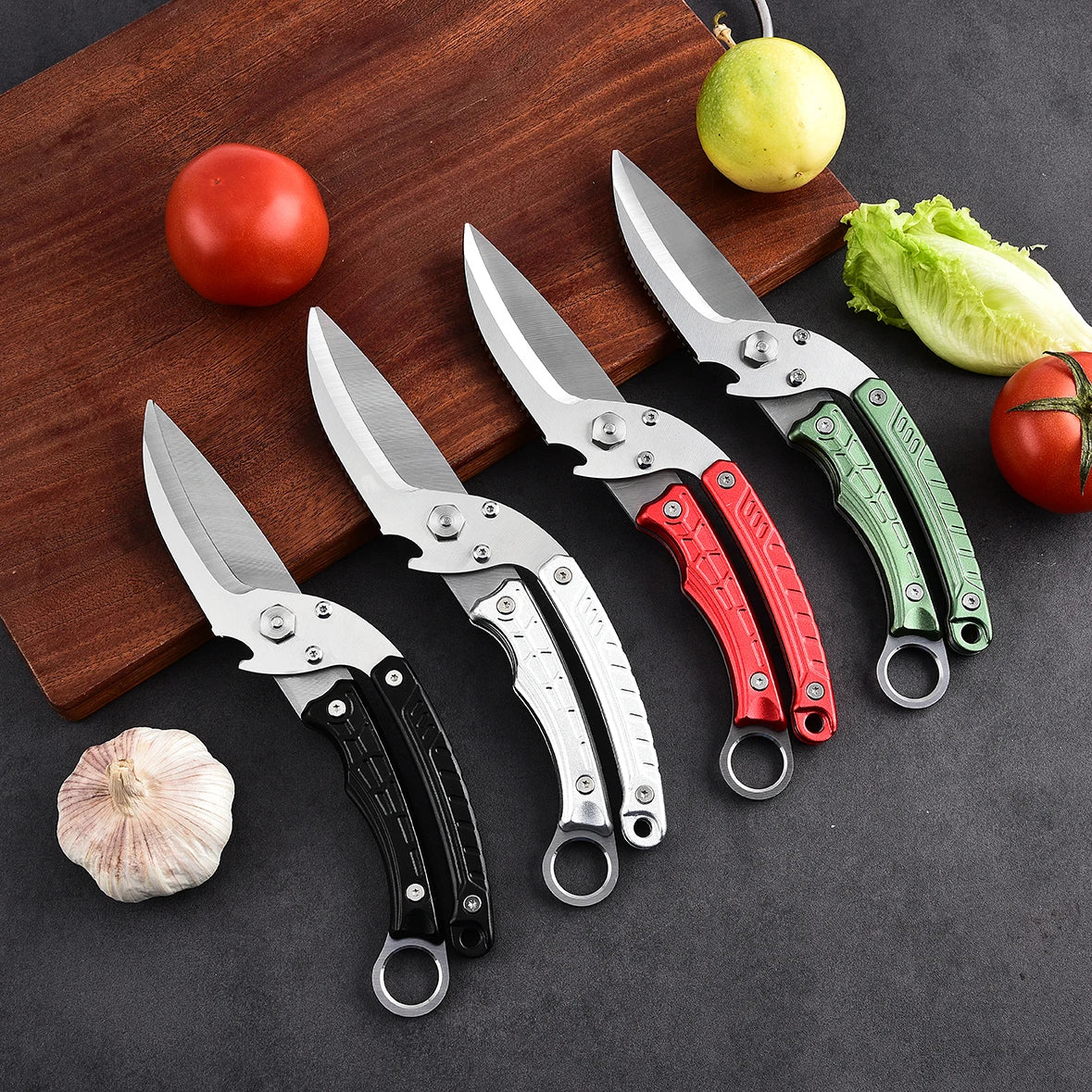 New Design Multi-Function Sharp Heavy Duty Poultry Shears 3cr14 Stainless Steel Blades Aluminum Handles for Kitchen Meat Cutting