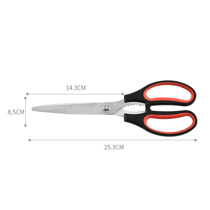 Hot Selling Korean Stainless Steel BBQ Scissors with Walnut Cracker Function Kitchen Shears Featuring Plastic Handle