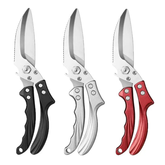 Customized Multifunctional 3Cr13 Stainless Steel Heavy Duty Kitchen Scissors Aluminum Alloy Handles Trimming Chicken Bones
