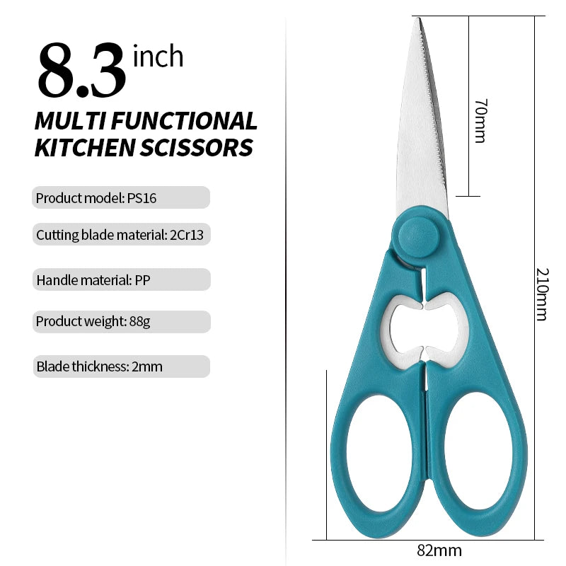 Professional Heavy Duty Stainless Steel Kitchen Barbecue Scissors for Meat Cutting with Plastic Handle Ultra Sharp Eco-Friendly