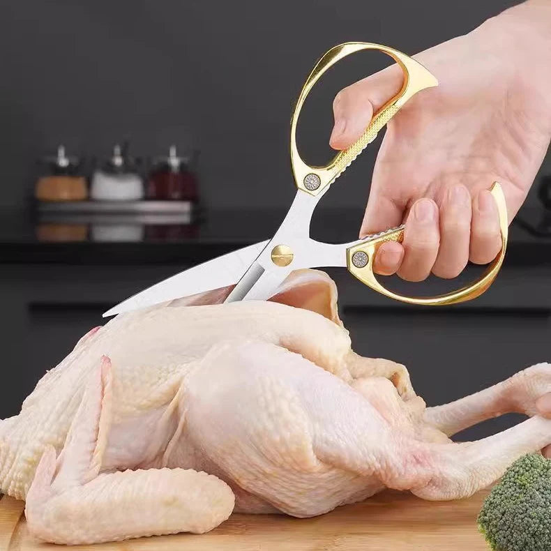 Professional Heavy Duty Stainless Steel Kitchen Utility Cooking Shears & Meat Scissors Aluminum Alloy Handles Ultra Sharp Blades