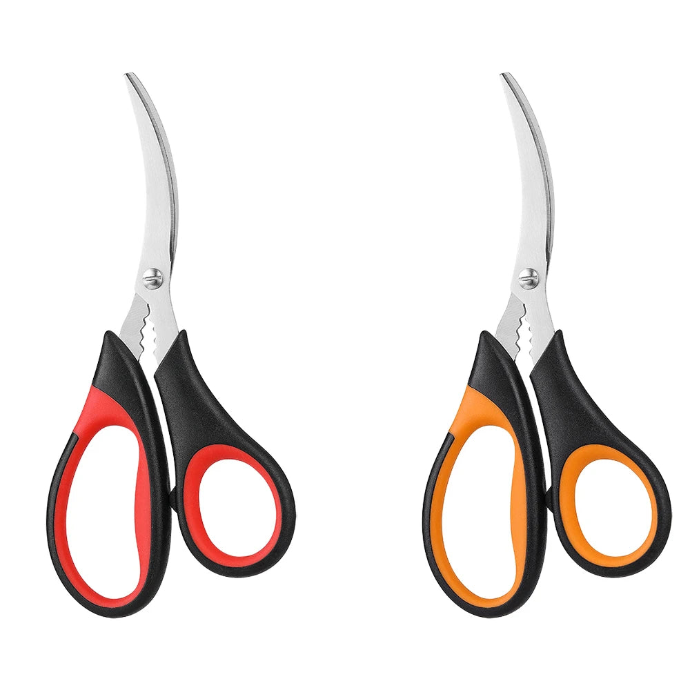 Professional High Quality Stainless Steel Kitchen Scissors with Plastic Handle Heavy Duty Shrimp Vein Scissors