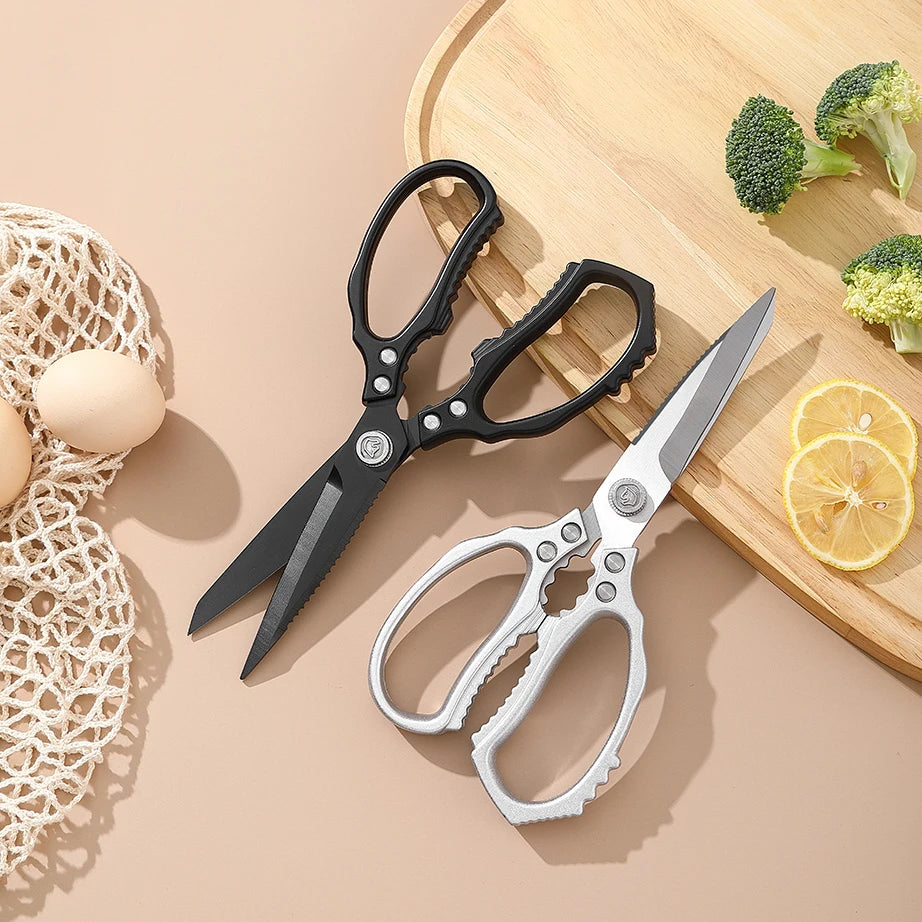 Aluminum Alloy Handle Heavy Duty Multi-Functional Eco-Friendly Kitchen Scissors 3.5mm Thick 9.5cm Blade Ultra Sharp Dishwasher