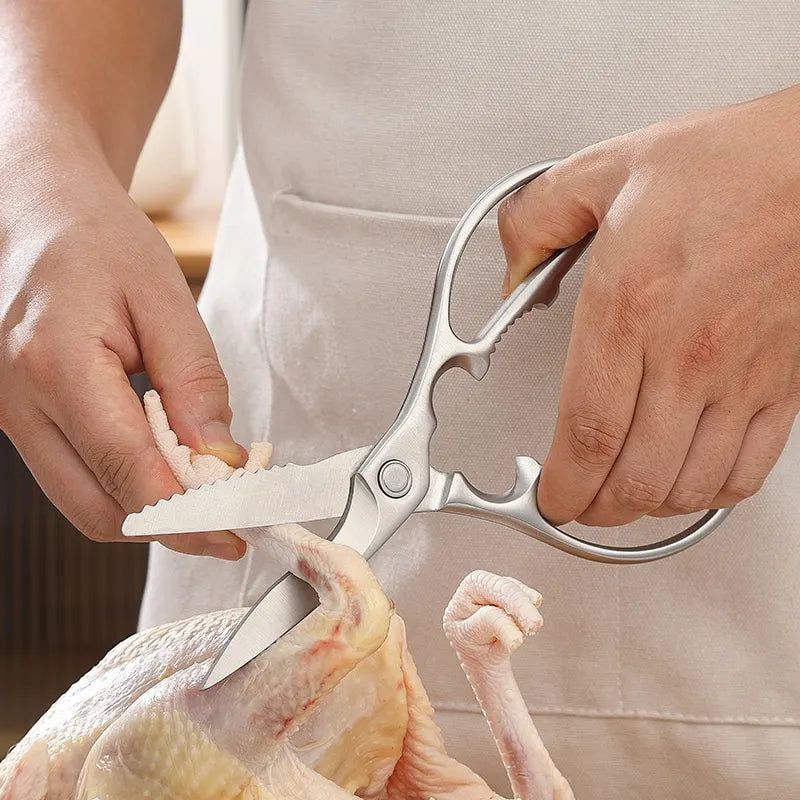Heavy Duty 3Cr13 Stainless Steel Multi-Purpose Kitchen Scissors Poultry Chicken Bone Shears