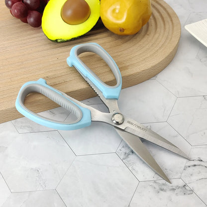 Heavy-Duty Stainless Steel Kitchen Scissors with Plastic Handle Multi-Purpose Outdoor Cutting Tool for Meat Household Use