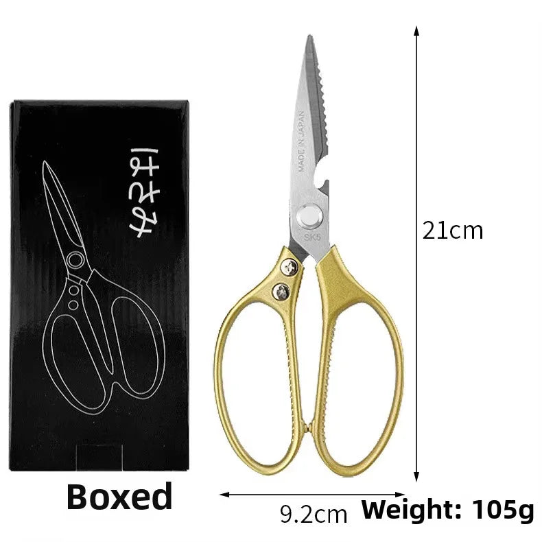 High Quality Industrial Grade Stainless Steel Kitchen Scissors Multifunctional Heavy-Duty Shear Seafood Household DIY Ultra