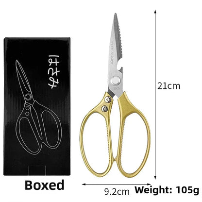 High Quality Industrial Grade Stainless Steel Kitchen Scissors Multifunctional Heavy-Duty Shear Seafood Household DIY Ultra