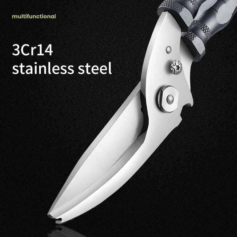 Heavy Duty Kitchen Utensils Multifunction Cooking Scissors 3Cr14 Steel Chicken Bone Poultry Shear