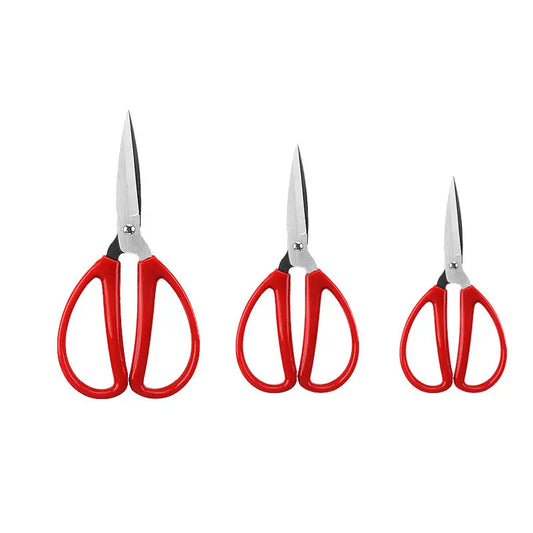 Multifunction Eco-Friendly Ultra Sharp Red Household Kitchen Seafood Scissors with PVC Handle and Stainless Steel Blade