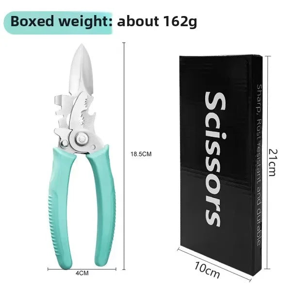 High Quality Customizable Green Kitchen Scissors 3CR13 Stainless Steel 4-Inch Blade Heavy Duty Eco-Friendly Dishwasher Plastic