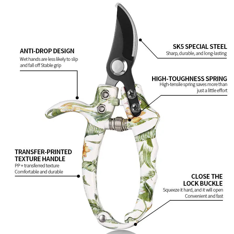 Garden Hand Tools Stainless Steel Multifunctional DIY Industrial Grade Anti-Slip Grip Bypass Grafting Knife Pruner