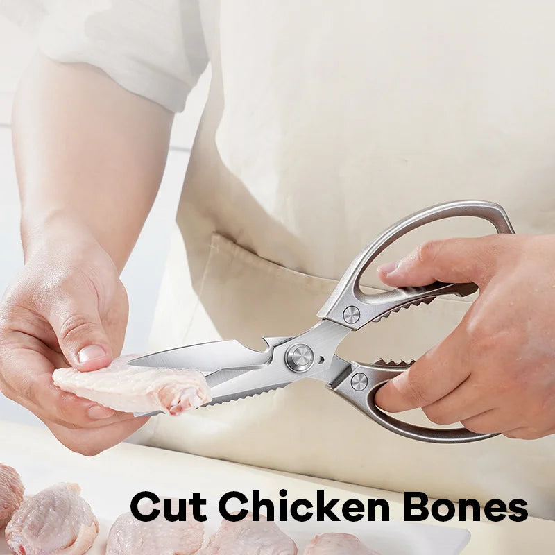 Japanese Super Sharp Stainless Steel Kitchen Scissors Heavy Duty Multifunctional Cutting Shears with Aluminum Alloy Handle