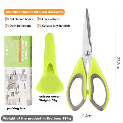 Premium Ultra-Sharp Multi-Function Heavy Duty Eco-Friendly Kitchen Scissors Stainless Steel Blades Plastic Dishwasher Safe