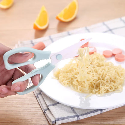 Portable Multifunctional Heavy Duty Ceramic Kitchen Scissors with Plastic Handles for Baby Food Cutting