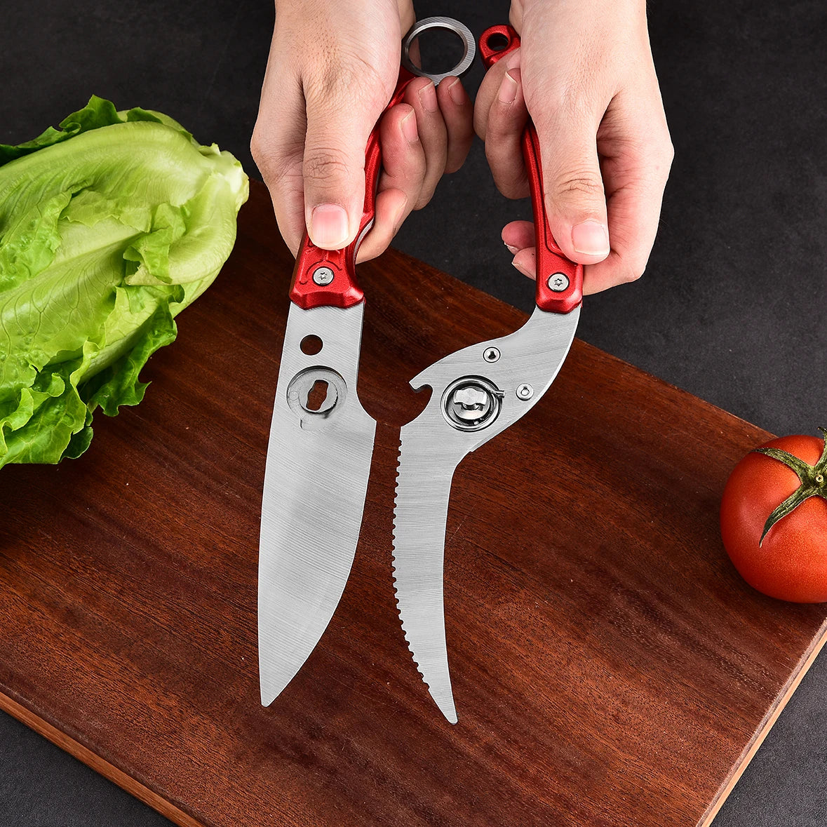 New Design Multi-Function Sharp Heavy Duty Poultry Shears 3cr14 Stainless Steel Blades Aluminum Handles for Kitchen Meat Cutting