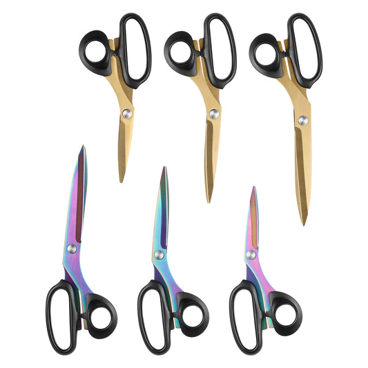 Professional Stainless Steel Black Colorful Tailor Scissors Smooth Edge DIY Grade Fabric Shears for Garment & Household Use