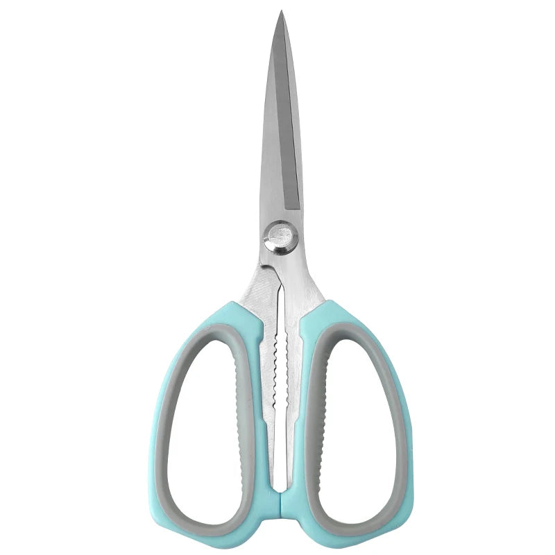 Heavy-Duty Stainless Steel Kitchen Scissors with Plastic Handle Multi-Purpose Outdoor Cutting Tool for Meat Household Use