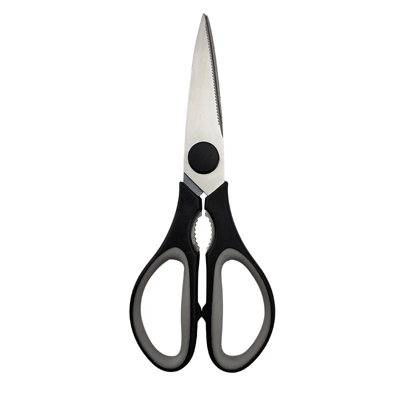 Heavy-Duty Multifunctional Stainless Steel Kitchen Scissors Disassemblable with Comfortable Plastic Handle for Home Use