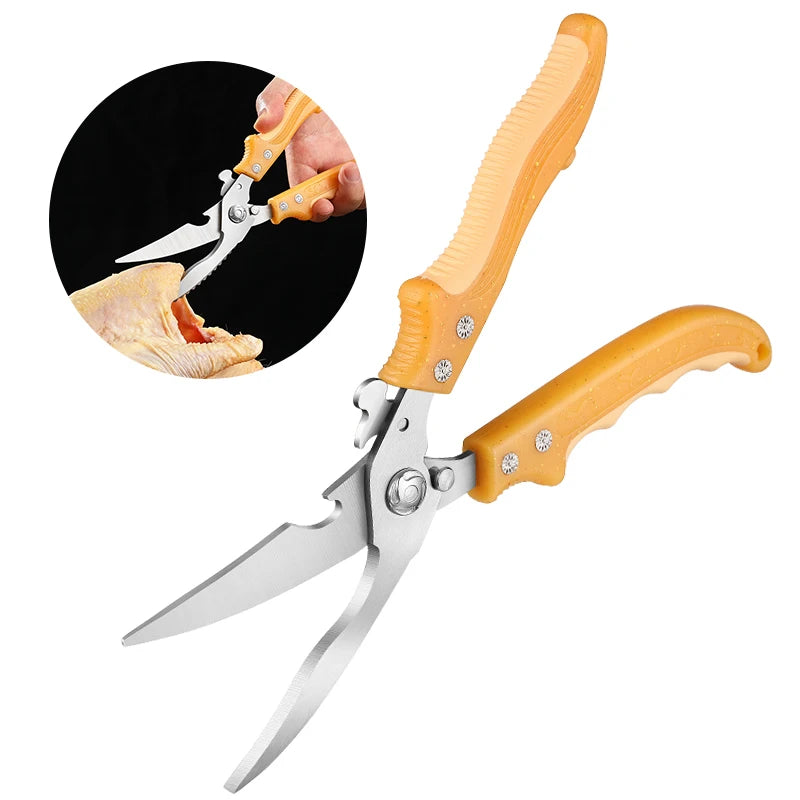 Professional 2Cr13 Stainless Steel Kitchen Tool Heavy Duty Eco-Friendly Poultry Shears Thickened Chicken Bone Scissors