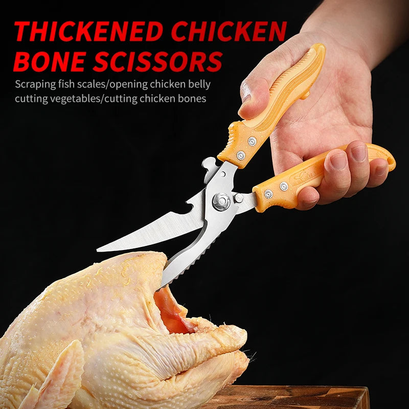 Professional 2Cr13 Stainless Steel Kitchen Tool Heavy Duty Eco-Friendly Poultry Shears Thickened Chicken Bone Scissors