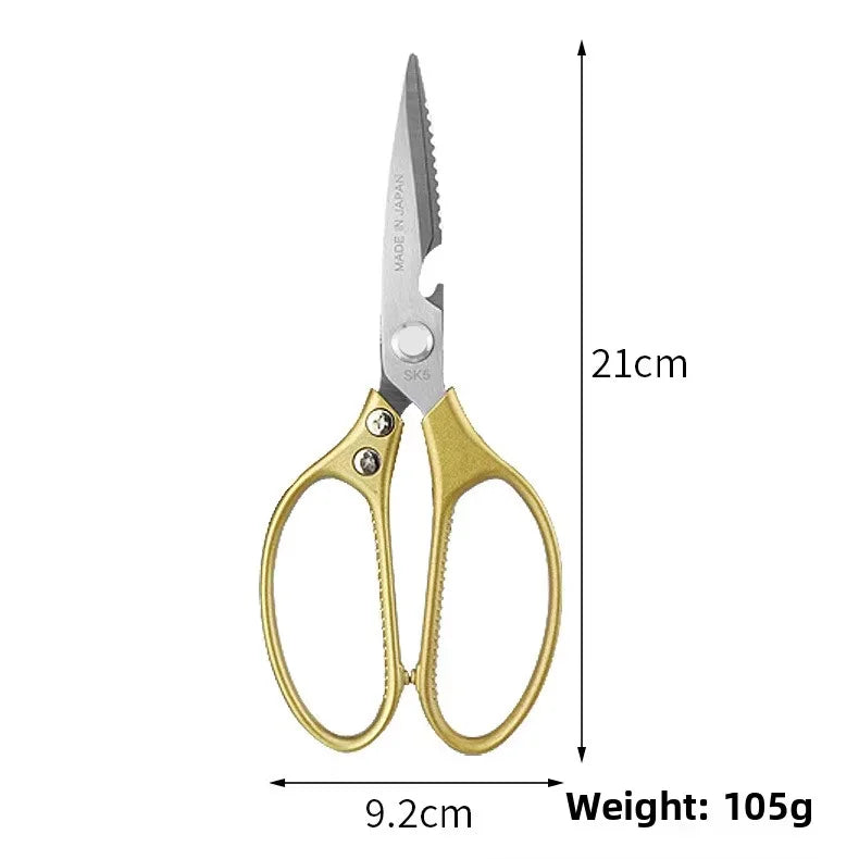 High Quality Industrial Grade Stainless Steel Kitchen Scissors Multifunctional Heavy-Duty Shear Seafood Household DIY Ultra