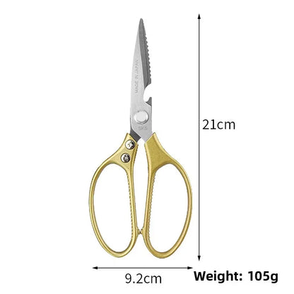 High Quality Industrial Grade Stainless Steel Kitchen Scissors Multifunctional Heavy-Duty Shear Seafood Household DIY Ultra