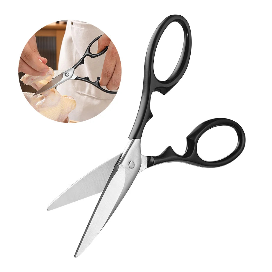 Heavy Duty Stainless Steel Multifunctional Kitchen Cooking Scissors-Premium Food Shears Ultra Sharp Blades Eco-Friendly