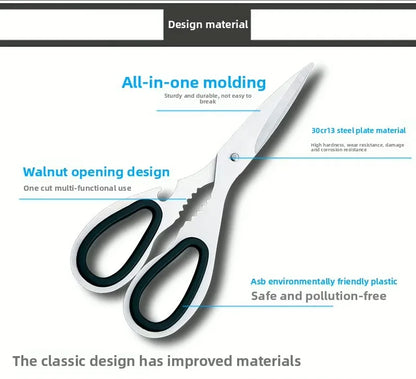 Premium Heavy-Duty Kitchen Scissors Multi-Purpose DIY Grade Stainless Steel Blades Dishwasher Safe Plastic Handle for Shearing