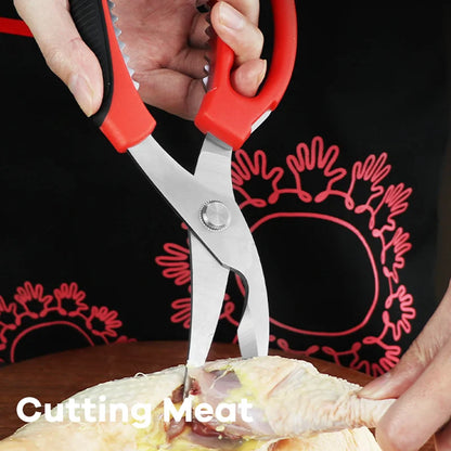 Stainless Steel Chicken Bone Scissors Heavy-Duty Kitchen Multi-Functional Poultry Food Cutting Shears
