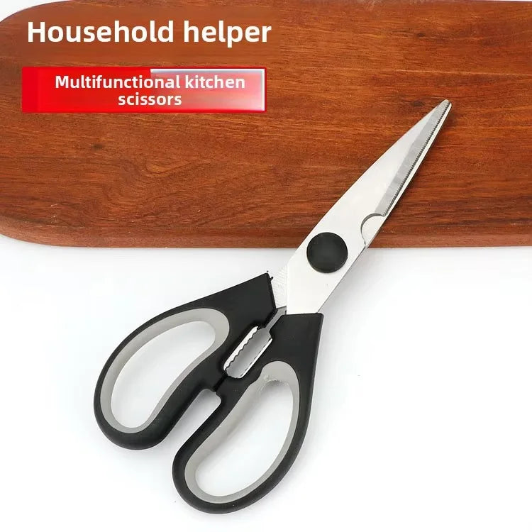 Heavy-Duty Multifunctional Stainless Steel Kitchen Scissors Disassemblable with Comfortable Plastic Handle for Home Use