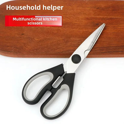 Heavy-Duty Multifunctional Stainless Steel Kitchen Scissors Disassemblable with Comfortable Plastic Handle for Home Use