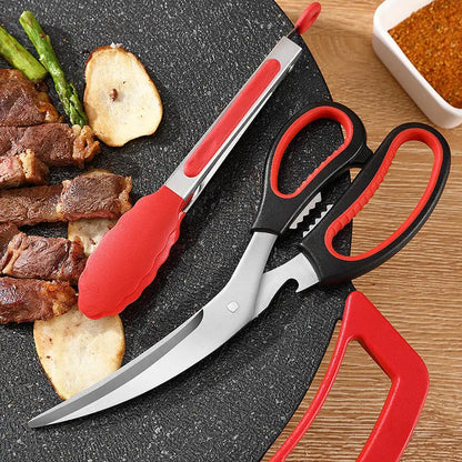 Best Selling Heavy Duty Stainless Steel Red Eco-Friendly Kitchen Scissors Multi-Purpose Ultra Sharp Dishwasher Safe