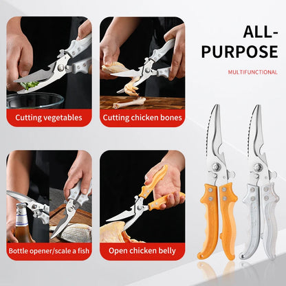 Professional 2Cr13 Stainless Steel Kitchen Tool Heavy Duty Eco-Friendly Poultry Shears Thickened Chicken Bone Scissors