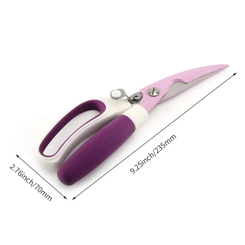 High Quality Eco-Friendly Heavy-Duty 2Cr13 Stainless Steel Ultra Sharp Multifunctional Kitchen Scissors Poultry Shears PP+TPR