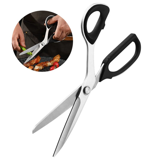 Factory Outlet Heavy Duty Korean BBQ Cutting Meat Scissors 4Cr14 Stainless Steel Ultra Sharp Eco-Friendly Black Kitchen Scissors