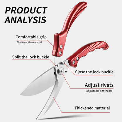 Premium Heavy-Duty Stainless Steel Kitchen Scissors Multifunctional and Disassemblable for Efficient Chicken Bone Trimming