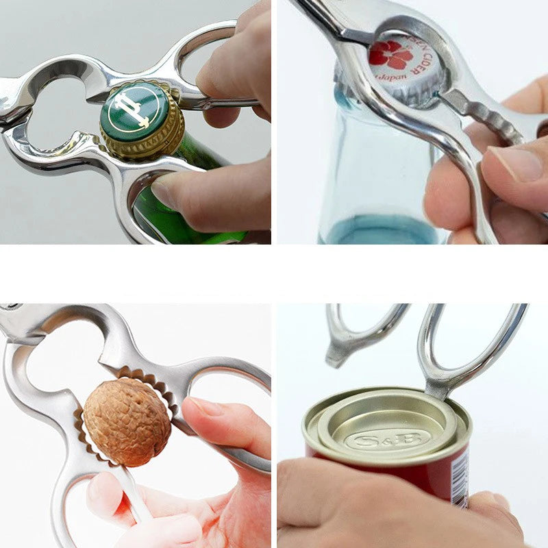 Multifunction Heavy Duty 2Cr13 Steel Professional Kitchen Shear Stainless Steel Handles Chicken Scissors Bottle Opener Walnut