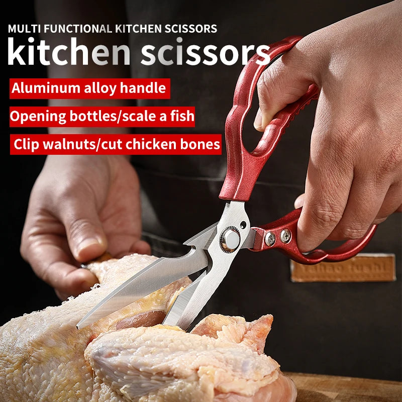 Hot Sale Multifunctional Stainless Steel Scissors for Meat Fish Chicken Bones Kitchen Scissors for Efficient Meat Cutting