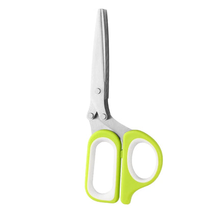 5 Blades Sharp Stainless Steel Herb Scissors Multipurpose Kitchen Shears for Onion Salad Cutting 5 Layers Brush Included