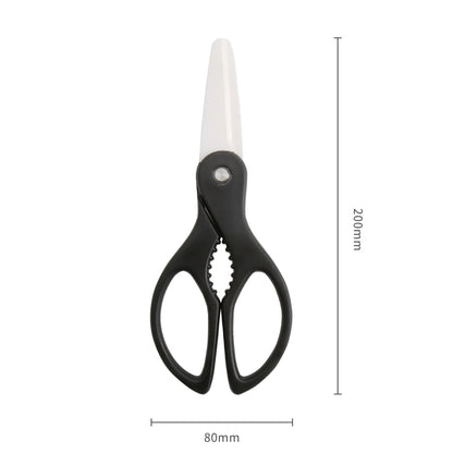 Heavy Duty Multi-Purpose Ceramic Kitchen Scissors Sharp Meat Cutting Food Scissor with Plastic Handle Household Kitchen Tool