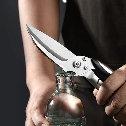 Stock Heavy Duty Multi-Functional Stainless Steel Kitchen Scissors Ultra Sharp Eco-Friendly Dishwasher Safe Strong Chicken Bone