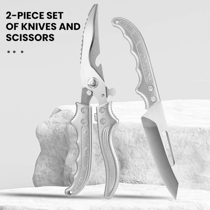 Aluminum Alloy Handle Stainless Steel Multifunctional Kitchen Scissors for Meat & Chicken Cutting
