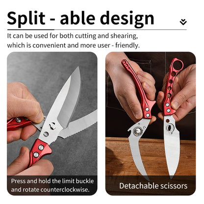 Heavy Duty 3Cr14 Stainless Steel Kitchen Shears Multi-Functional Chicken Poultry Shear with Aluminum Alloy Handle