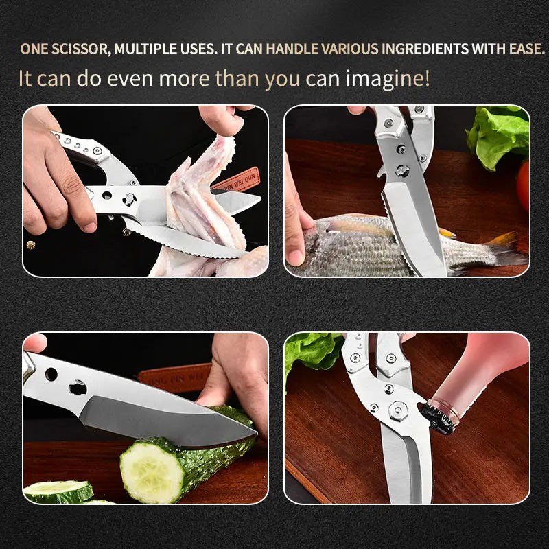 Direct Sale 3CR13 Stainless Steel Heavy Duty Poultry Shears Aluminum Handles Ultra Sharp Eco-Friendly Dishwasher Safe Kitchen