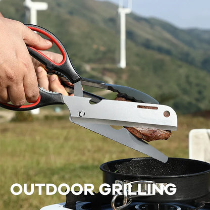 Stainless Steel 11.8-Inch Long Multifunctional BBQ Scissors Outdoor Camping Detachable Kitchen Shears Heavy Duty