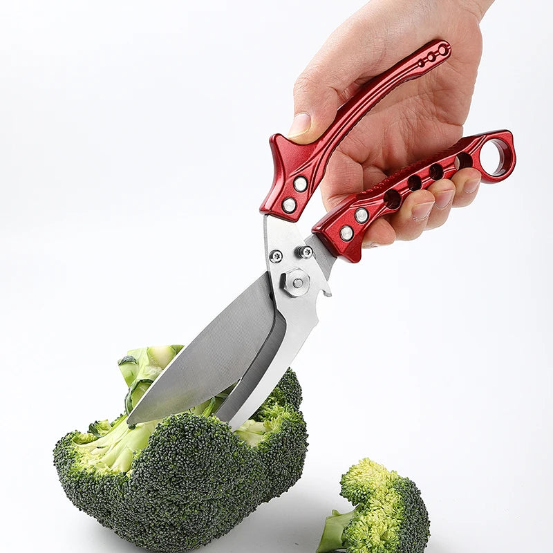 Heavy Duty 3Cr14 Stainless Steel Kitchen Shears Multi-Functional Chicken Poultry Shear with Aluminum Alloy Handle