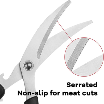 Wholesale Heavy Duty Stainless Steel Kitchen Shears Multifunctional BBQ Clip Scissors Korean Style Barbecue Equipment