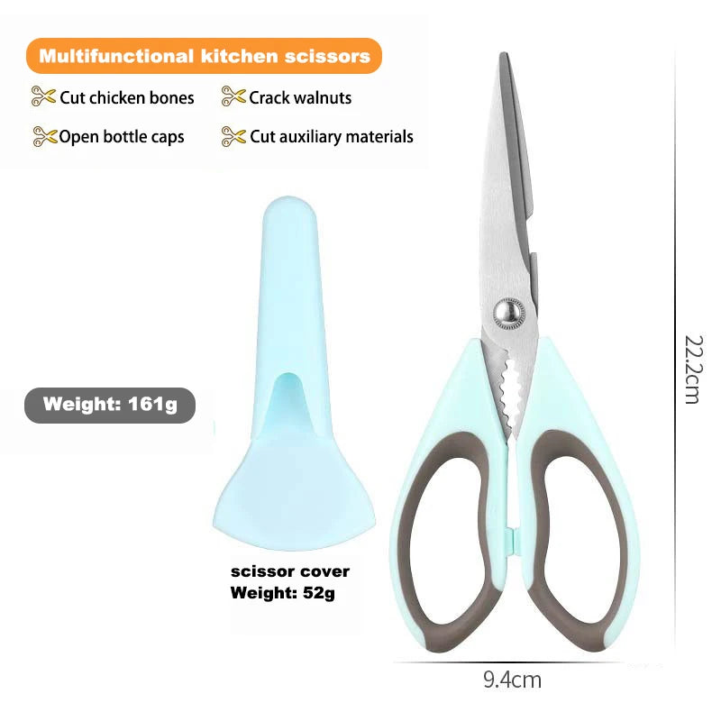 Premium Ultra-Sharp Multi-Function Heavy Duty Eco-Friendly Kitchen Scissors Stainless Steel Blades Plastic Dishwasher Safe