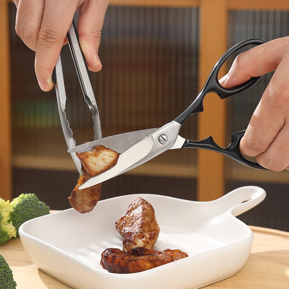Heavy Duty Stainless Steel Multifunctional Kitchen Cooking Scissors-Premium Food Shears Ultra Sharp Blades Eco-Friendly