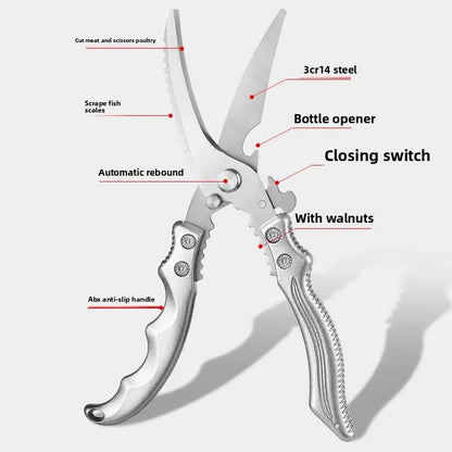 Professional Heavy-Duty Stainless Steel Chicken Bone Scissors Must-Have Kitchen Tool for Cutting